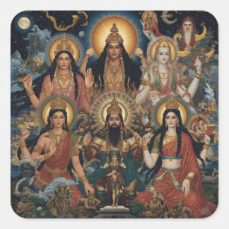 Painting Images – Timeless Masterpieces to Inspire Square Sticker