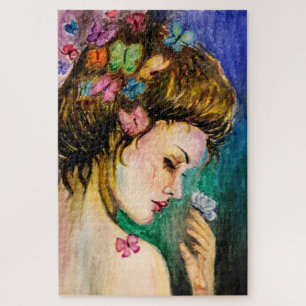 Painting Jigsaw Puzzle Woman Gentle Feeling