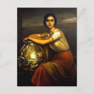 Painting "La Fuensanta" Julio Romero de Torres Holiday Postcard