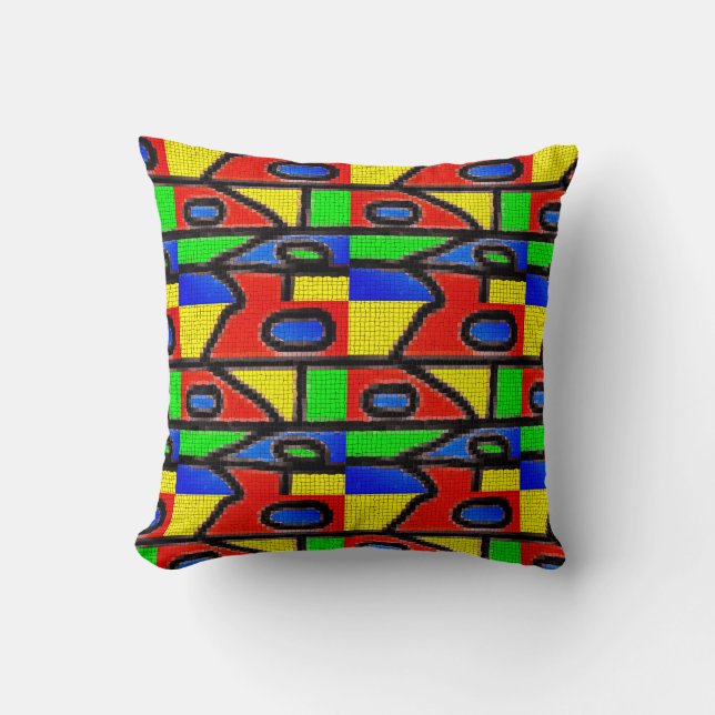 Painting La Rambla Barcelona Throw Pillow (Front)