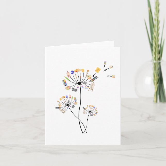 Painting Lovers Dandelion Gift For painters Arts  Card (Front)