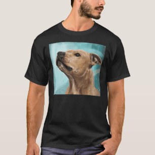 Painting Of A Beautiful Brown Pit Bull Looking Int T-Shirt