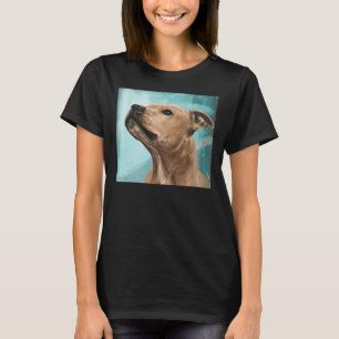 Painting Of A Beautiful Brown Pit Bull Looking Int T-Shirt