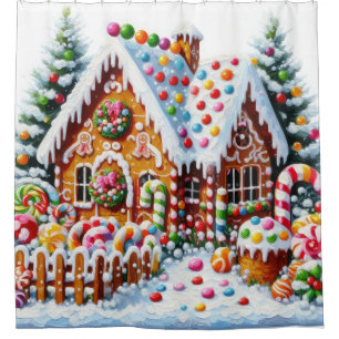 Painting of a Colourful Candy Gingerbread House