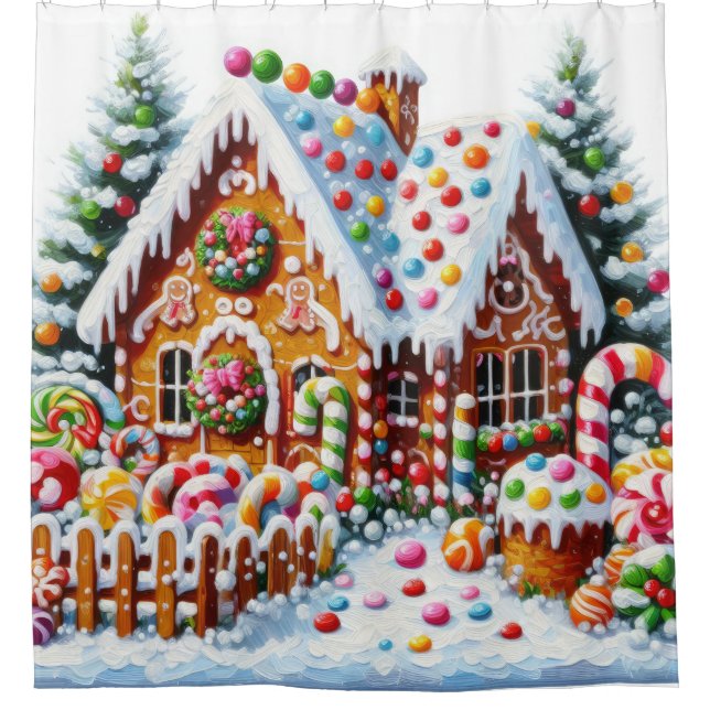 Painting of a Colourful Candy Gingerbread House (Front)