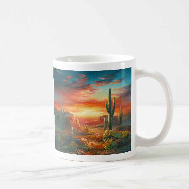 Painting Of A Colourful Desert Sunset Painting Coffee Mug (Right)