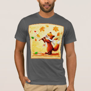 Painting Of a Happy Singing Red Fox. Buy Now T-Shirt