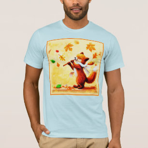 Painting Of a Happy Singing Red Fox. Buy Now T-Shirt
