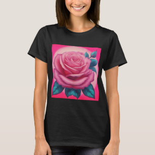 Painting of a neon pink rose T-Shirt