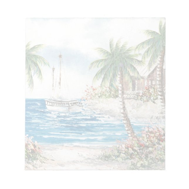 Painting Of A Sailboat In Hawaii Notepad (Front)