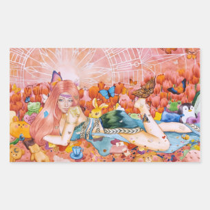 Painting of a woman title: The Afternoon Sticker