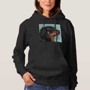 Painting Of An Adorable Rottweiler From The Side L Hoodie