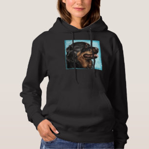 Painting Of An Adorable Rottweiler With Its Tongue Hoodie