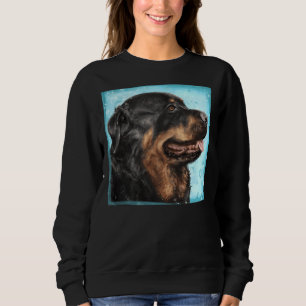 Painting Of An Adorable Rottweiler With Its Tongue Sweatshirt