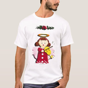 Painting of angel playing Violin, Illustration T-Shirt