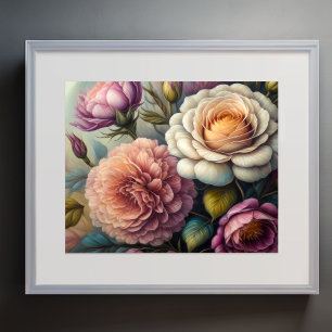 Painting of Bold Flowers 5:4 Poster