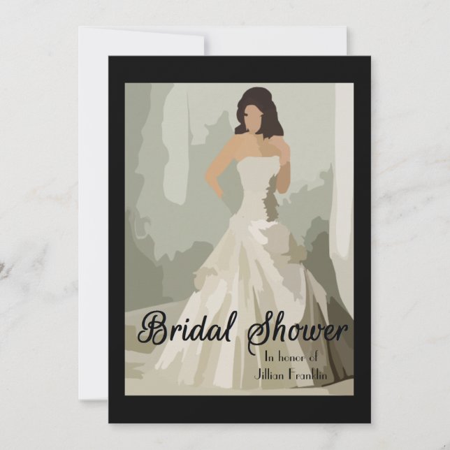 Painting of Bride - Bridal Shower Invitation (Front)