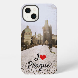 Painting of Charles bridge in Prague on sunrise iPhone 13 Case