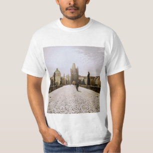 Painting of Charles bridge in Prague on sunrise T-Shirt