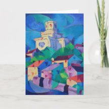 Painting of Church in Royat, France -