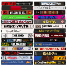 Painting of Classic Skateboarding VHS Tapes