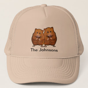 Painting of CUTE HAMSTER COUPLE: Personalize Trucker Hat
