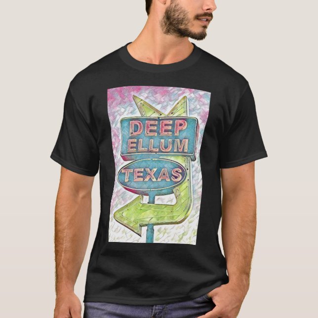 Painting of Deep Ellum sign, Dallas Texas T-Shirt (Front)