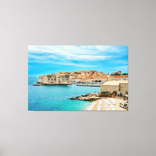 Painting of Dubrovnik beach Canvas Print