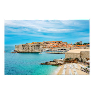 Painting of Dubrovnik beach Photo Print