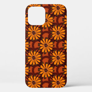 Painting of falling flowers, doodles, grunge textu iPhone 12 case