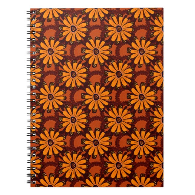 Painting of falling flowers, doodles, grunge textu notebook (Front)