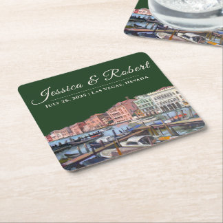 Painting of Grand Canal, Venice, Italy Square Pape Square Paper Coaster