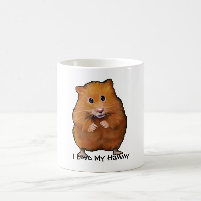 Painting of HAMSTER, I Love My Hammy Coffee Mug (Center)