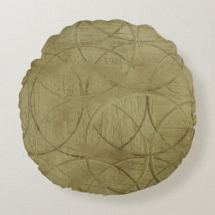 Painting of Linked Circles by Jennifer Goldberger Round Pillow