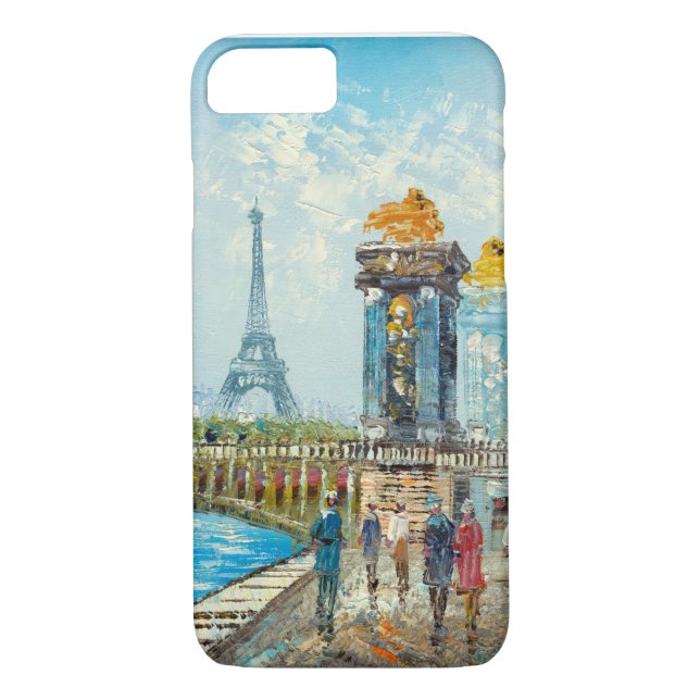 Painting Of Paris Eiffel Tower Scene Case-Mate iPhone Case (Back)