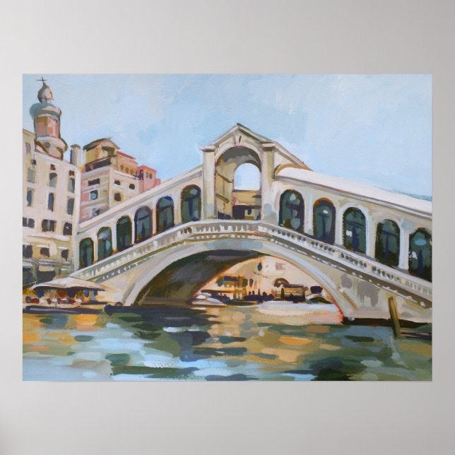 Painting of Ponte Rialto | Venice, Italy Poster (Front)