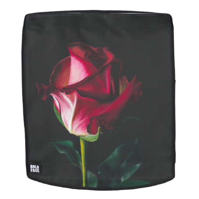 Painting of red rose backpack (Removable Face)