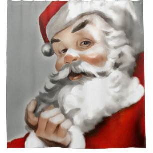 Painting of Santa Claus on Grey