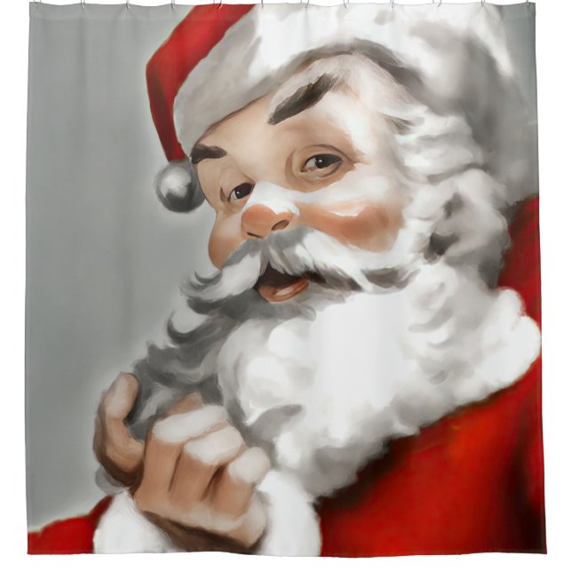 Painting of Santa Claus on Grey (Front)