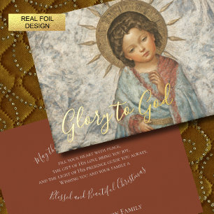 Painting of The Young Saviour Foil Holiday Card