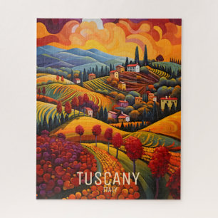 Painting of Tuscany in Autumn   Italy Travel Art Jigsaw Puzzle