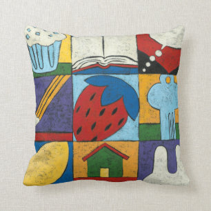 Painting of Various Objects by Chariklia Zarris Throw Pillow