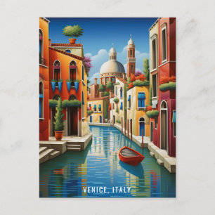 Painting of Venice Canal   Italy Travel   Art Postcard