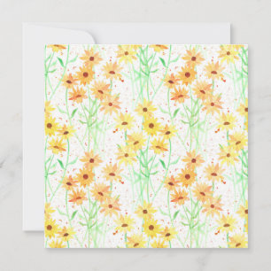 Painting of yellow echinacea flowers invitation