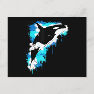 Painting   Orca Whale Watercolor Painting Artful Postcard
