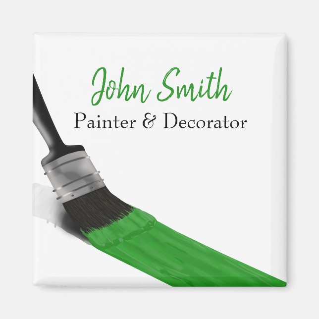Painting Painter Service Company Brush Green Magnet (Front)