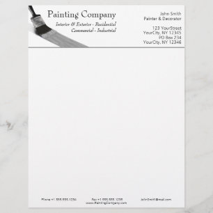 Painting Painter Service Company Brush Grey Letterhead