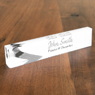 Painting Painter Service Company Brush Grey Nameplate