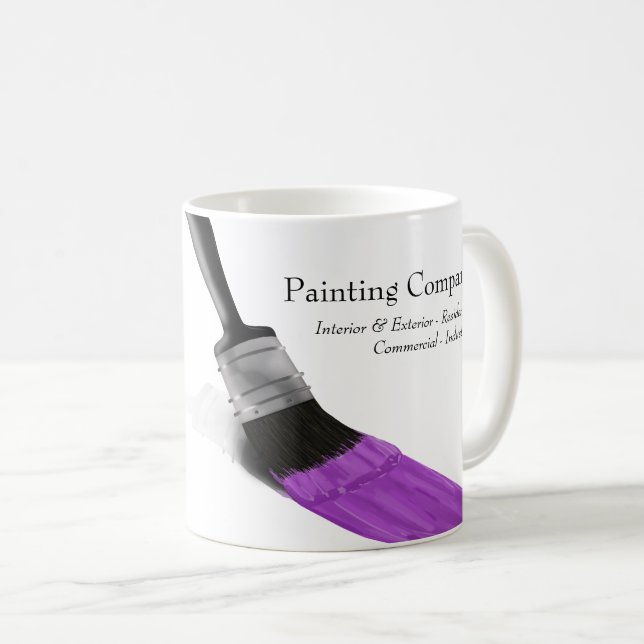 Painting Painter Service Company Brush Purple Coffee Mug (Front Right)
