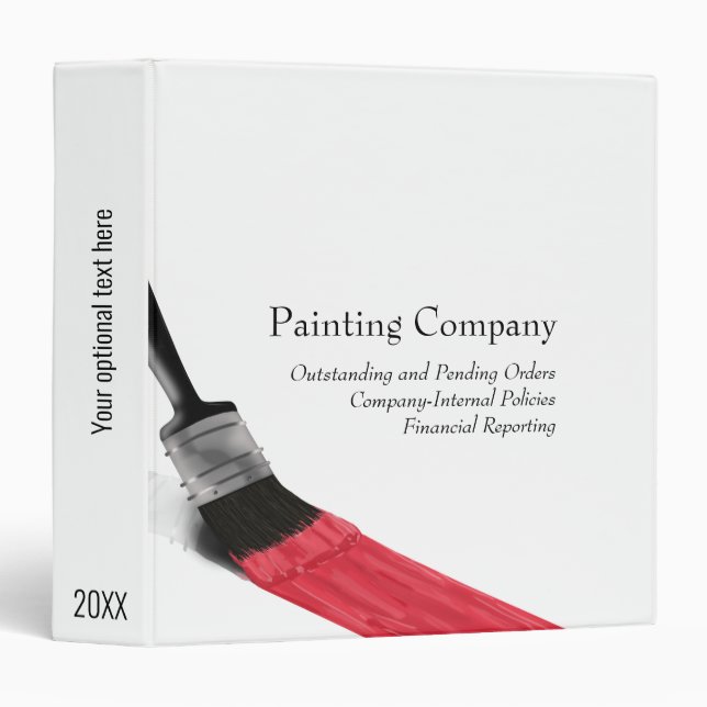 Painting Painter Service Company Brush Red Binder (Front/Spine)